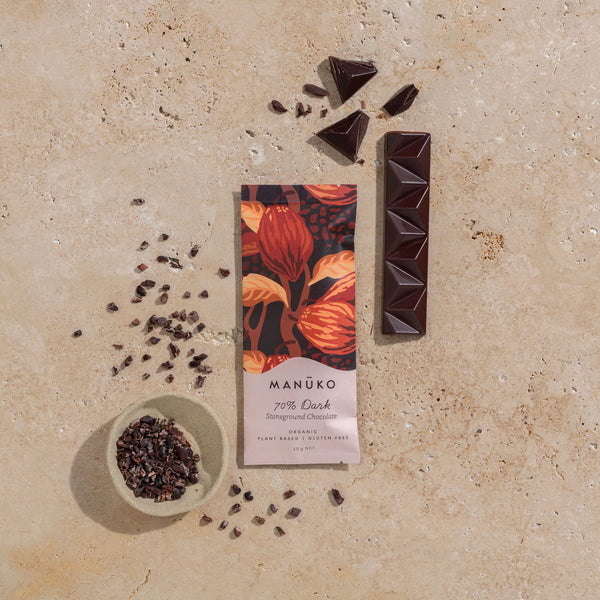 Manuko 70% Dark Chocolate Bar (Org. Vg. Gf.)