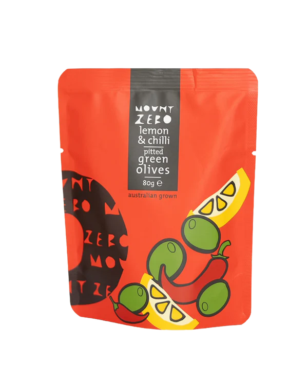 Mount Zero Lemon & Chilli Pitted Green Olives