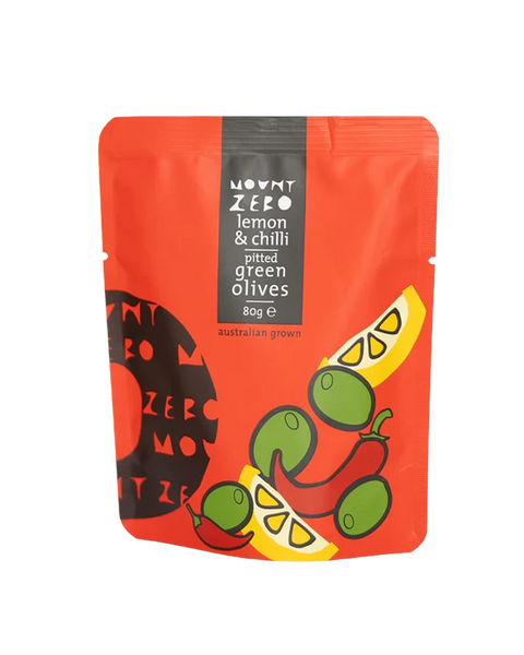 Mount Zero Lemon & Chilli Pitted Green Olives