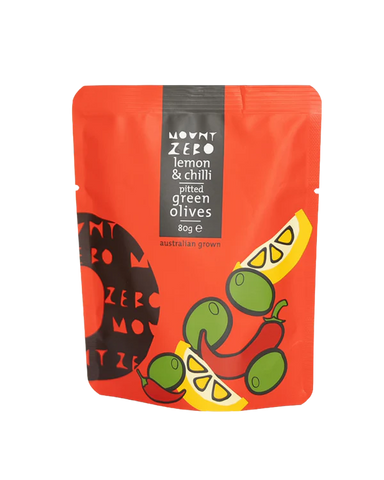 Mount Zero Lemon & Chilli Pitted Green Olives