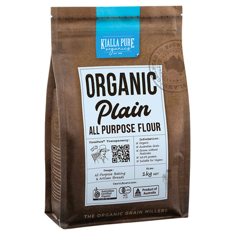 Kialla Organic Unbleached Plain Flour 1kg